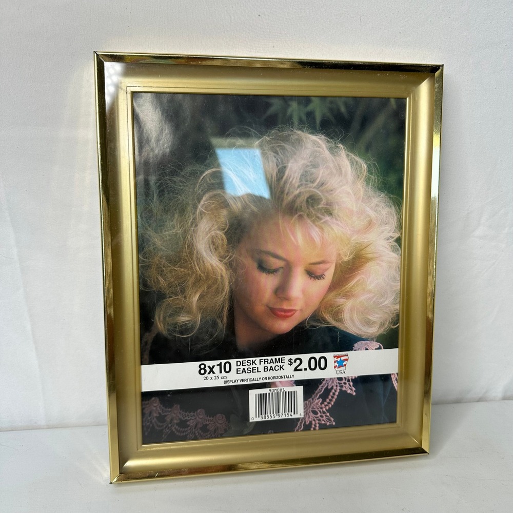 Vintage Style Gold Metal 8x10 Desk Picture Frame Easel Back Made in USA